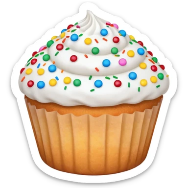 white coloured muffin with white topping sticker