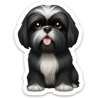 Black Shih Tzu sticker