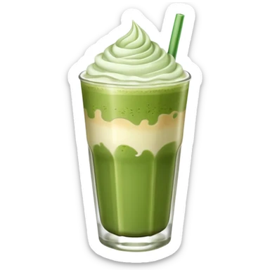 Iced matcha and cream latte sticker