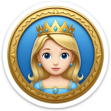 Blue Brat Princess Coin sticker