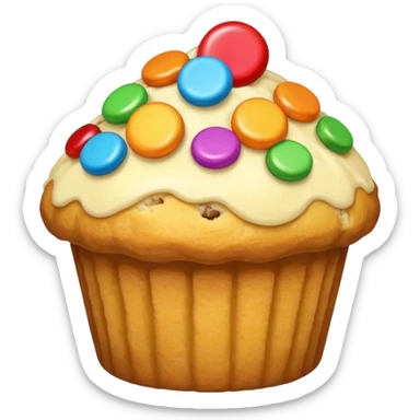 gold muffin candy on top sticker