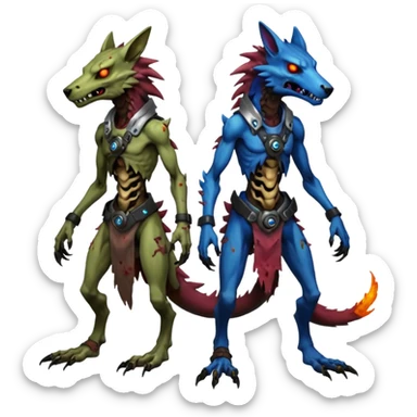 Zombie vernid-sergal-protogen-primagen-fusion-hybrid, full body sticker
