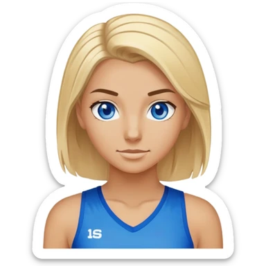 Volleyball Girl blonde hair blue eyes sticker