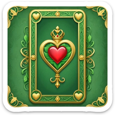 GREEN VALENTINES TAROT CARD DECK WITH HEART ON IT sticker