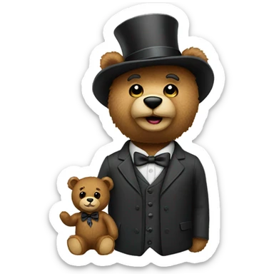 Gentlemen teddy bear  sticker