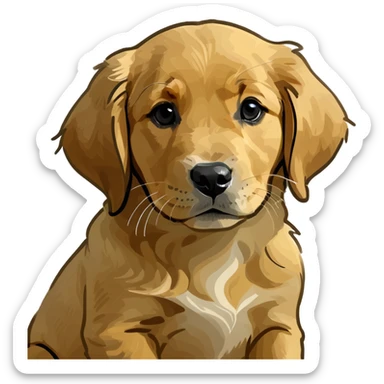 Black golden retriever puppy sticker