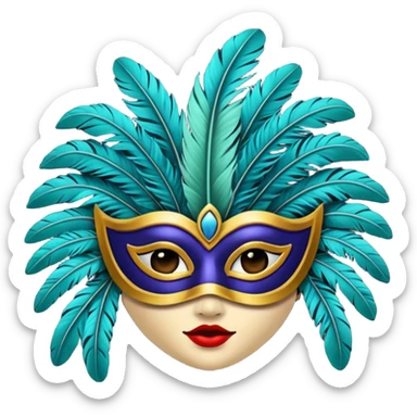 feather mask sticker