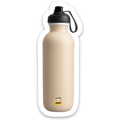 Beige plain cute Gym water bottle sticker