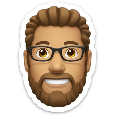 Man with brown hair man bun with transparent glasses sticker