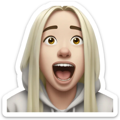 happily surprised Billie Eilish sticker