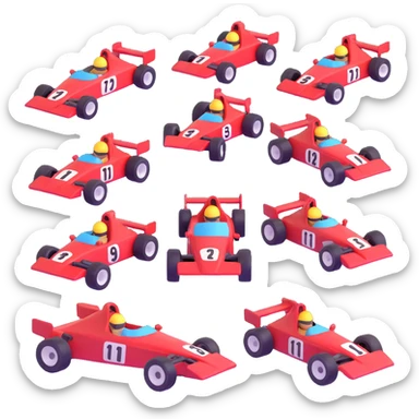 racing cars in 1990s sticker