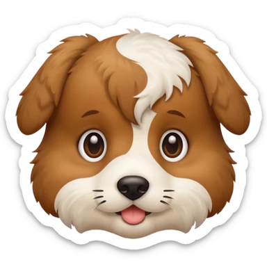 puppy face with white bone  sticker