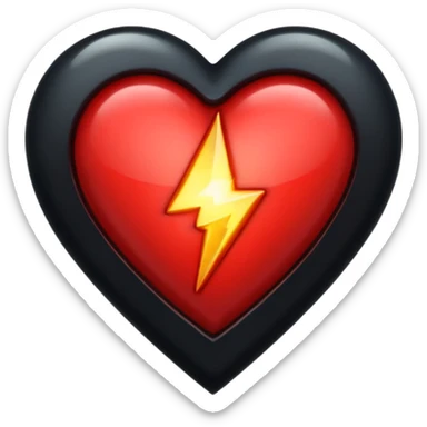 heart with black and red lightning sticker