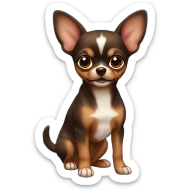 Chiuahua brown dark sticker