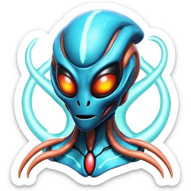 Abstract Duskull-Deoxys-Xenomorph-Venom-ET-hybrid-fantasy-creature sticker