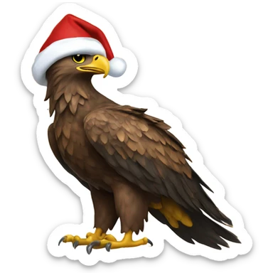 state university of new york mascot the golden eagle celebrating christmas sticker