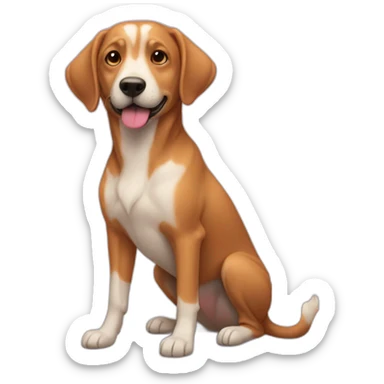 un chien qui fait un coeur sticker