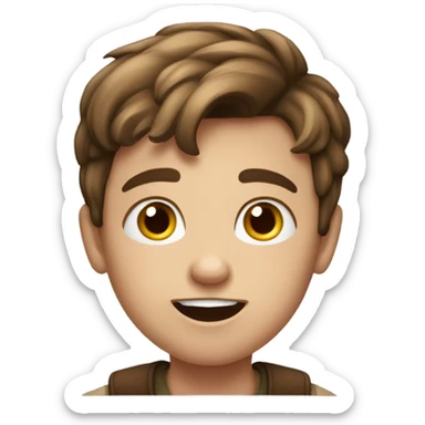 realistic meme of brown-haired boy sticker