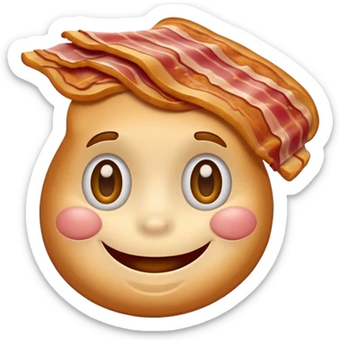 Cartoon streaky bacon with facial expression  sticker