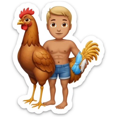 hombre con patas de pollo sticker