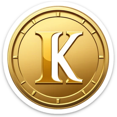Kaspa cryptocurrency coin with the letter K logo sticker
