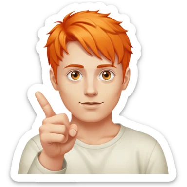 Super realistic Donald Trump pointing index finger up, realistic eyes sticker