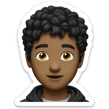 realistic meme of black haired boy sticker