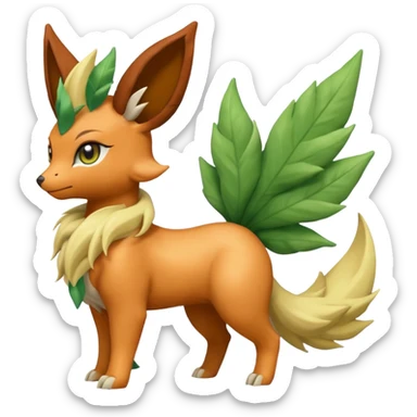 Vulpix-Amaura-Leafeon-Fakémon-Digimon-fusion (full body) sticker