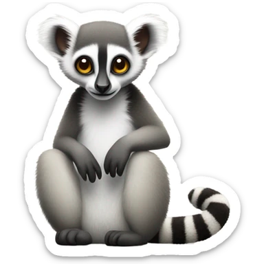 cute lemur with long tail sticker