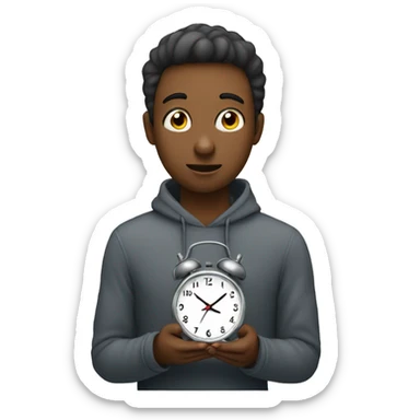 person looking at a clock and waiting patiently for their boyfriend to send a voice message sticker