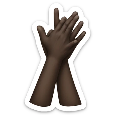 two black crossed hands sticker