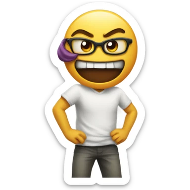 Mad emoji playing games  sticker