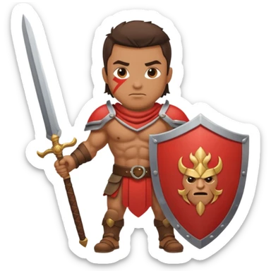 Warrior with a shield and sword sticker