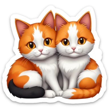 two cats cuddling together sticker
