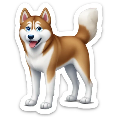 Red Siberian husky with blue eyes full body  sticker