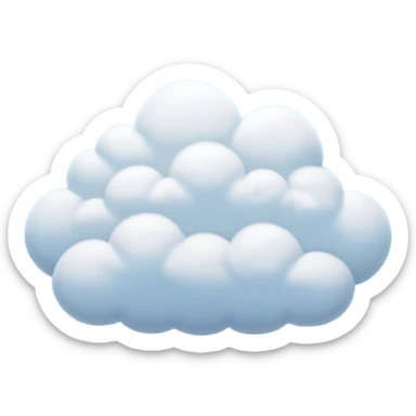 Cinematic Realistic Cumulus Emoji, Big and puffy, with cotton-like clouds floating in the clear blue sky. The rounded tops of the clouds glow with the light of the sun, while their soft, white texture adds a sense of calm and spaciousness. Soft glowing outline, capturing the essence of warmth, comfort, and peaceful skies in a perfect cumulus cloud! sticker