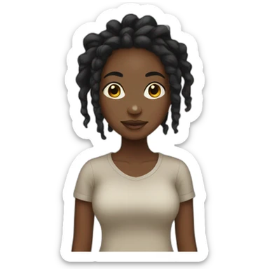 Black girl with locs sticker