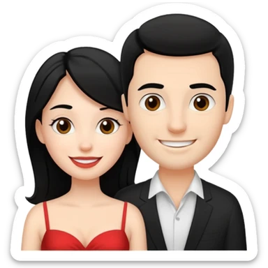 A white woman and man on their honeymoon (black hair) sticker