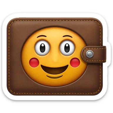 Billetera con un simbolo de manos agarradas en el medio sticker