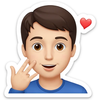  brunette guy blowing kiss sticker