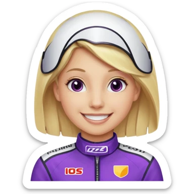 girl blonde, Race Driver purple cloth sticker