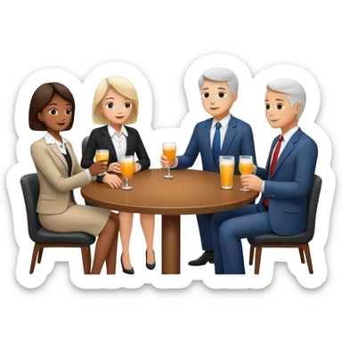 A large dense crowd of adults and seniors at an afterwork meeting sticker