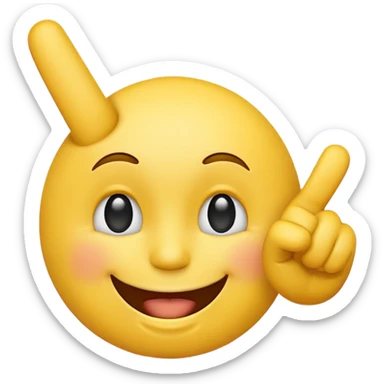 happy face emoji with a raised middle finger, clear expression, no text, simple background sticker