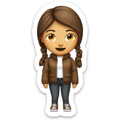 mujer jóven pelo largo lasio.ojos  marron, ropa casual. con una laptop sticker