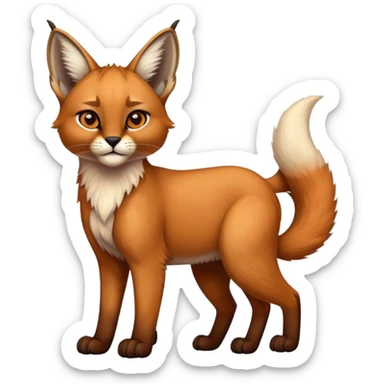 Epic Cute Dark Warm Caracal-Bobcat-Fox-hybrid full body sticker