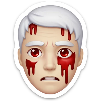 A pail white bloody character sticker