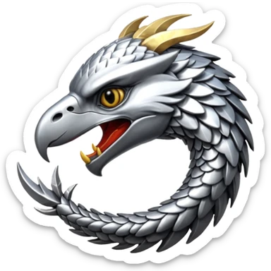 Silver Elder Scrolls Online eagle eating its tail Ouroboro sticker