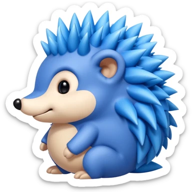 A blue hedgehog with 6 spines  sticker