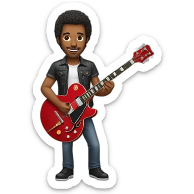 Man with a red epiphone casino guitar sticker