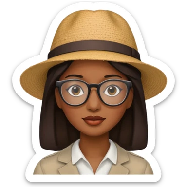 black woman wearing hats and glasses sticker